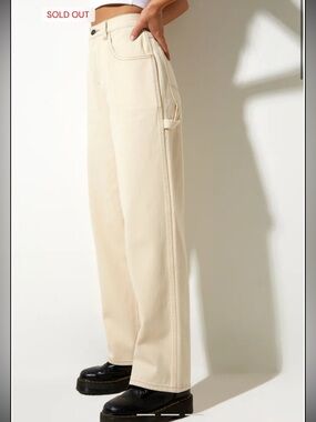Motel Rocks Off-White Straight Leg Jeans